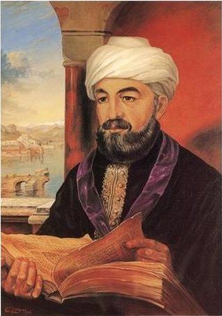 Poza conține portretul lui Moses ben Maimonide (1135-1204).