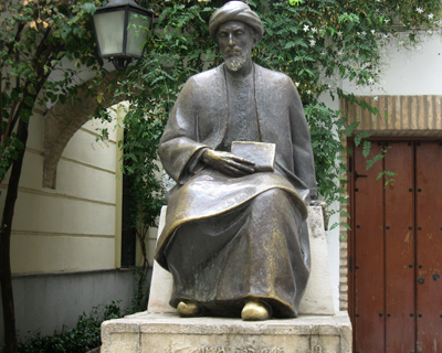 Poza conține statuia lui Maimonide din Córdoba, situat în cartierul evreiesc.
